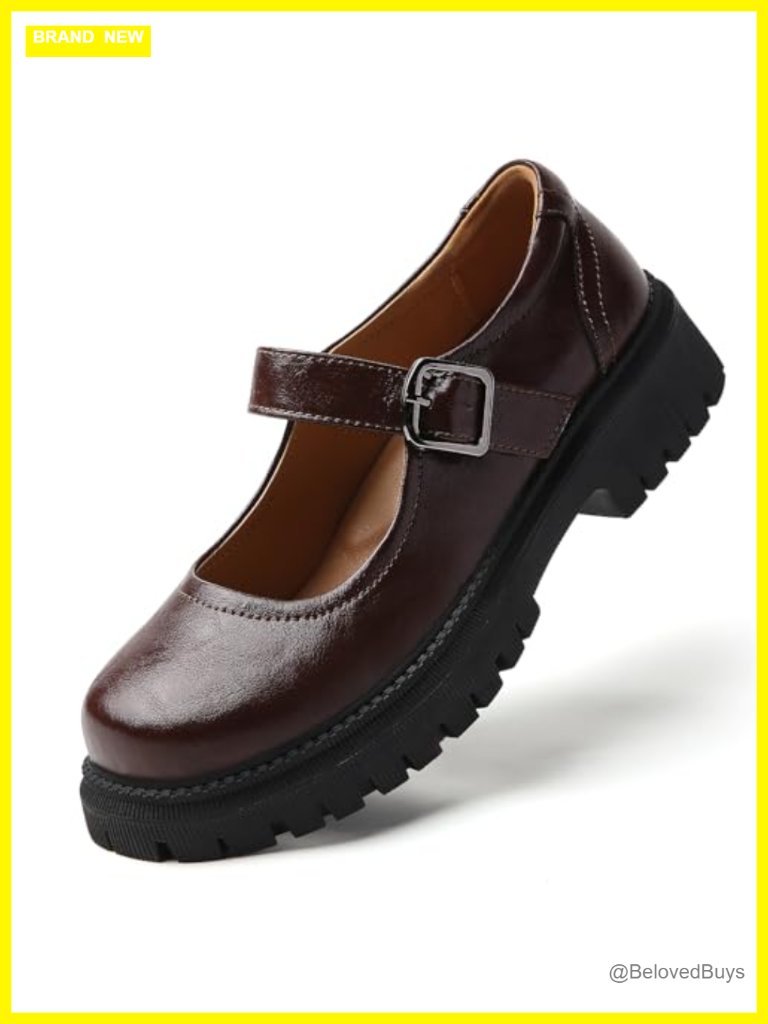 Women Platform Mary Jane Flats Non Slip Memory Foam Insole Casual School Shoes